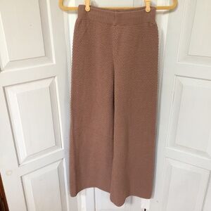 Sincerely Jules Wide Leg Knit Pants in Mauve Brown